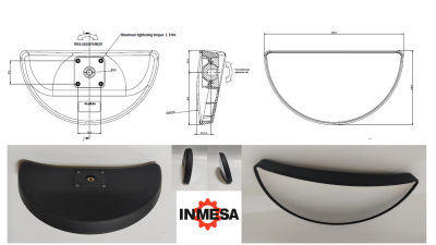 Rear view-mirror 246 x 137 R318 for forklift